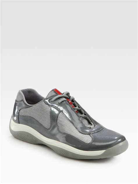 prada grey sneakers|black and grey prada sneakers.